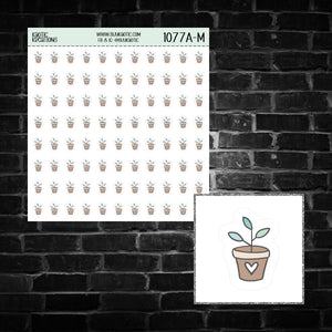 Flower Pot Icon Sticker Sheet