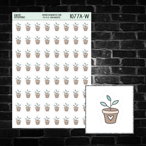 Flower Pot Icon Sticker Sheet