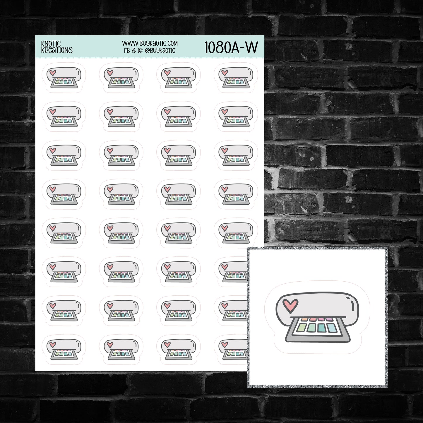 Printer Icon Sticker Sheet