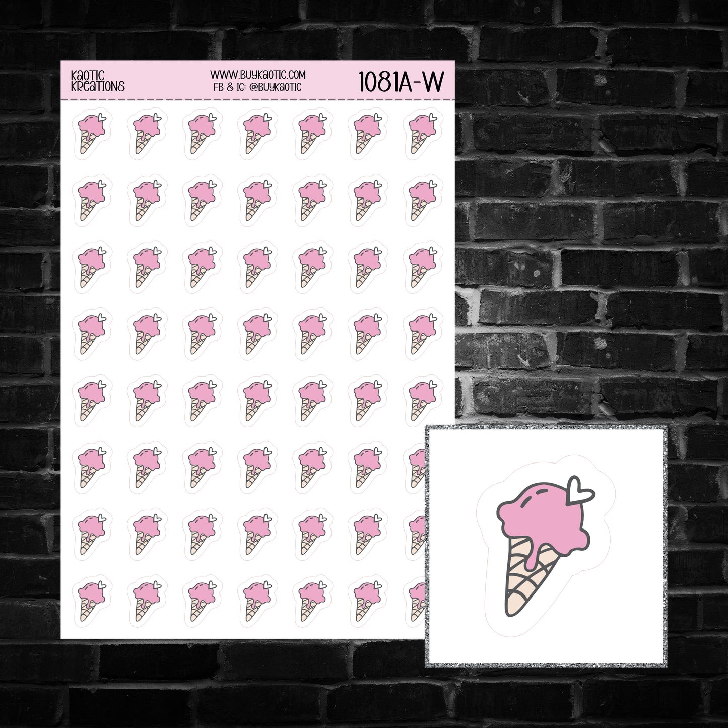 Ice Cream Icon Sticker Sheet