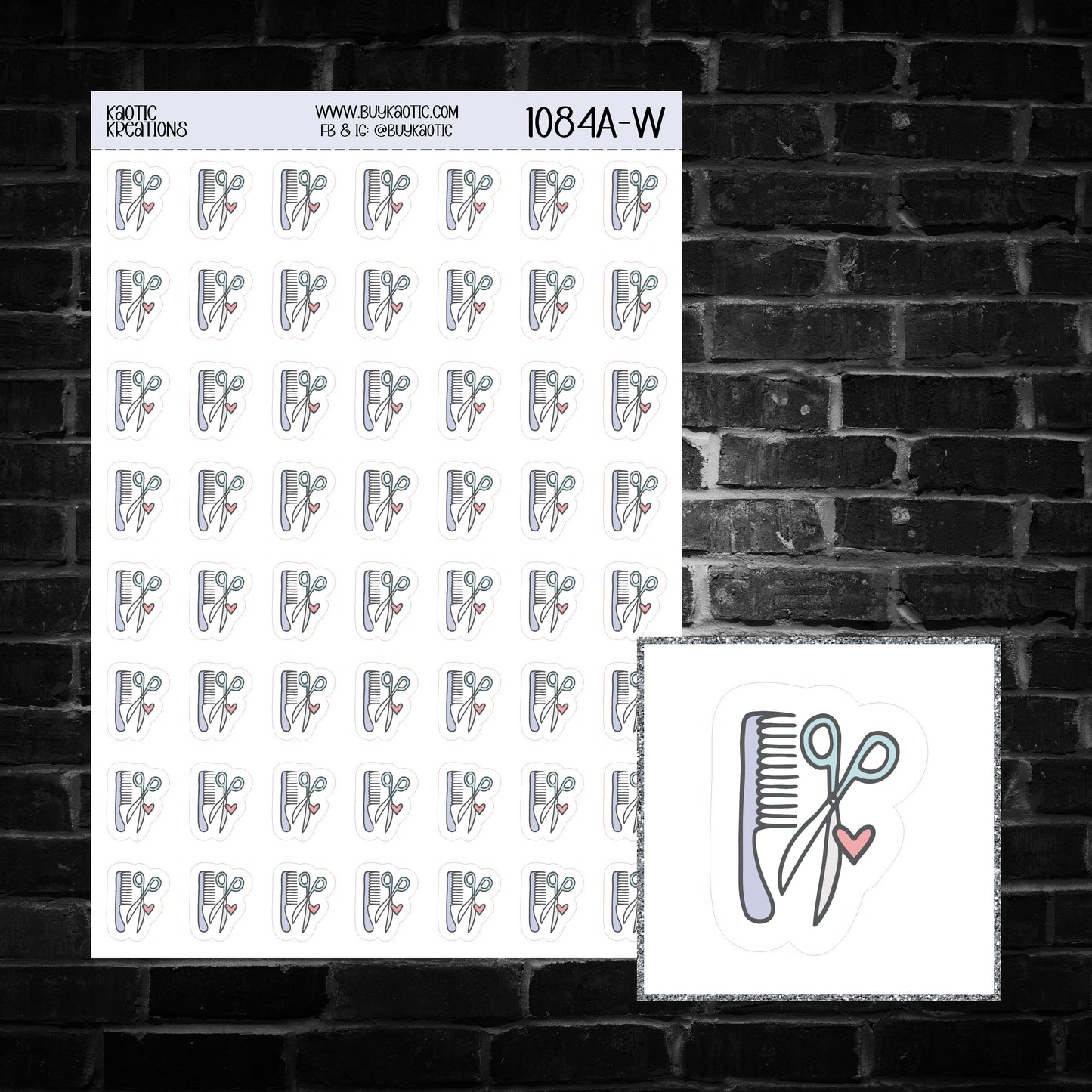 Haircut Icon Sticker Sheet