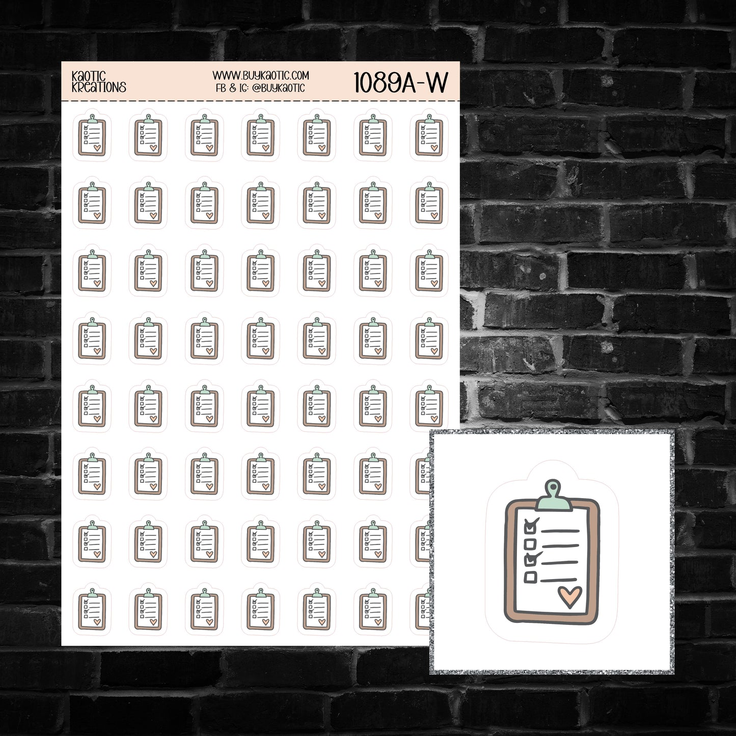 Checklist Icon Sticker Sheet