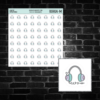 Headphone Icon Sticker Sheet