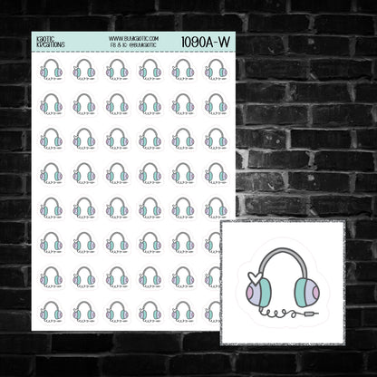 Headphone Icon Sticker Sheet
