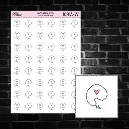 Cross Necklace Icon Sticker Sheet