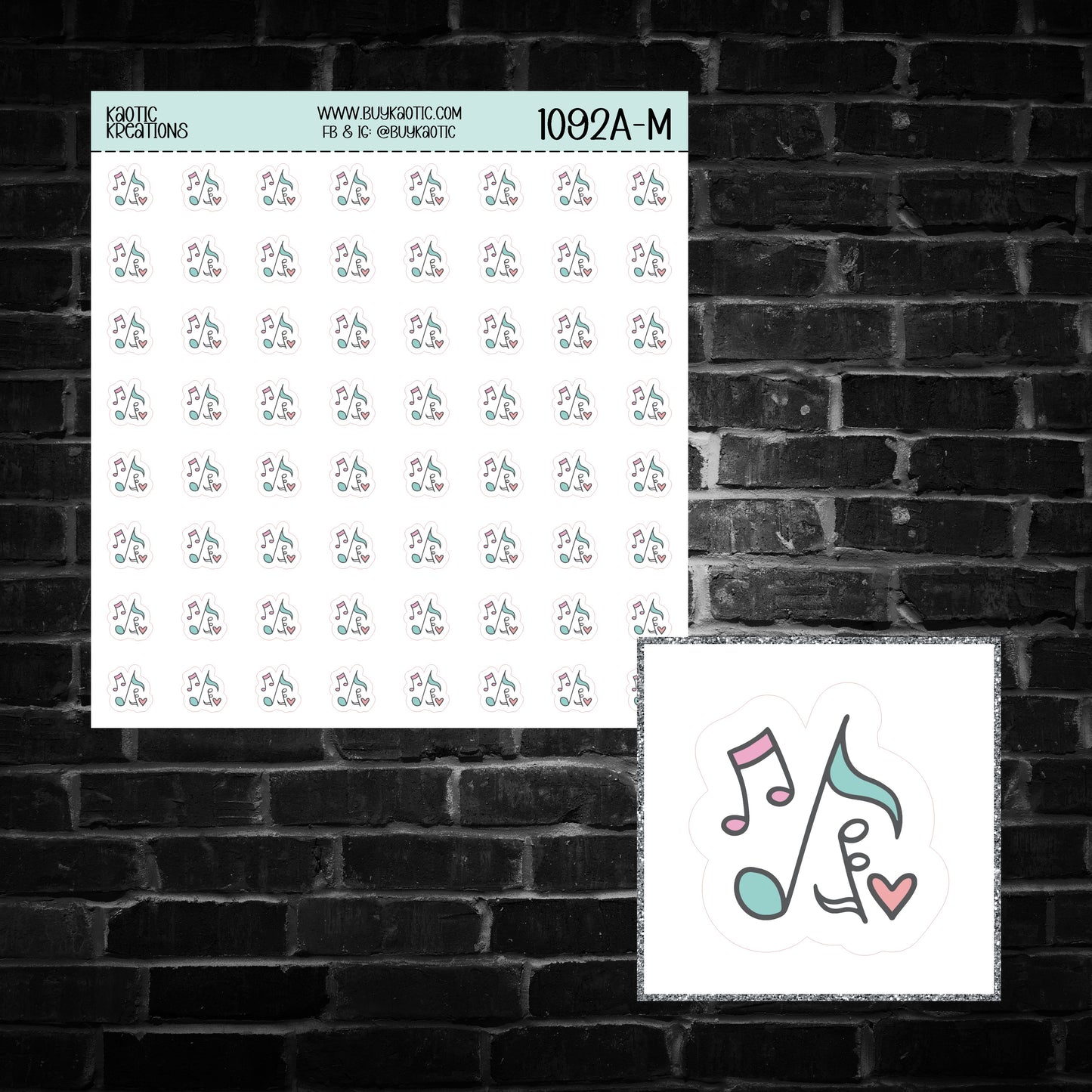 Music Icon Sticker Sheet