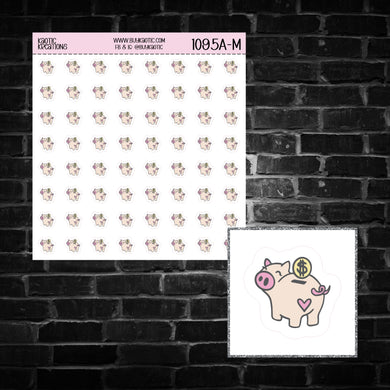 Piggy Bank Icon Sticker Sheet