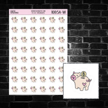 Load image into Gallery viewer, Piggy Bank Icon Sticker Sheet