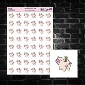 Piggy Bank Icon Sticker Sheet