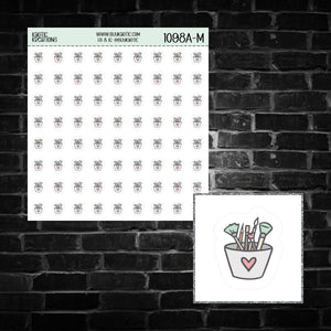 Paintbrushes Icon Sticker Sheet