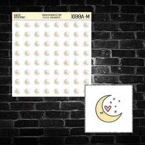 Moon Icon Sticker Sheet