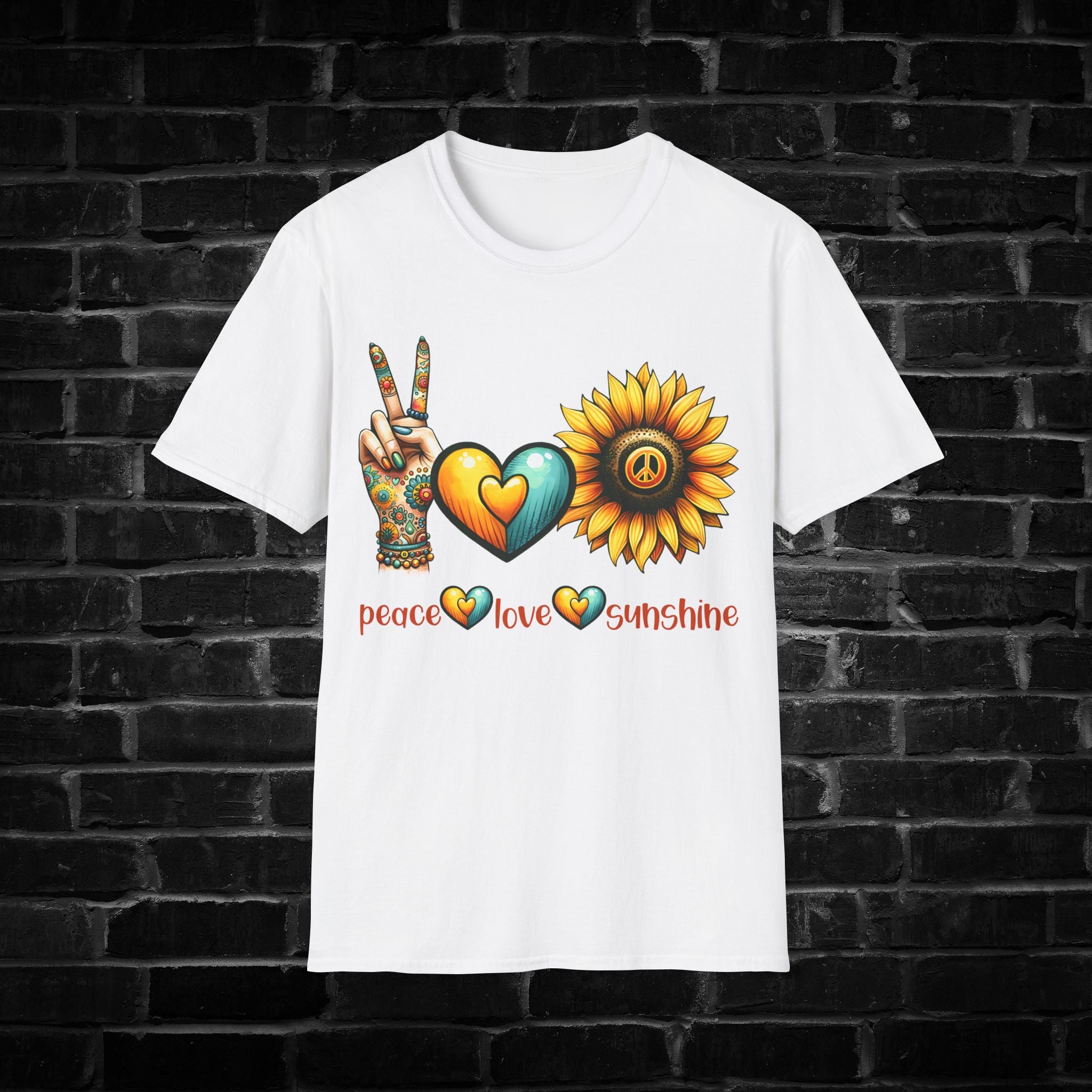 Sunflower Peace Love Sunshine Softstyle T-Shirt