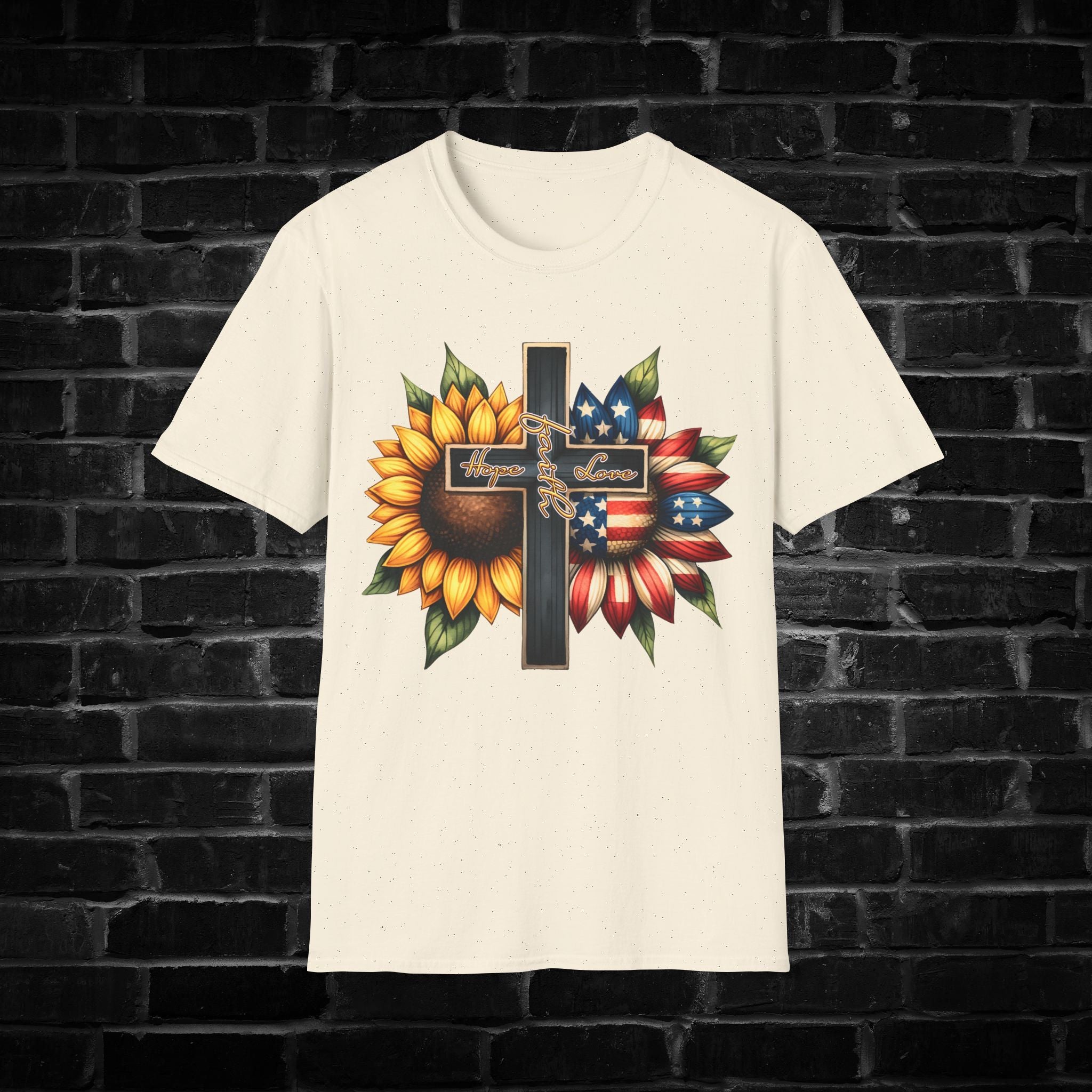 Sunflower American Flag T-Shirt