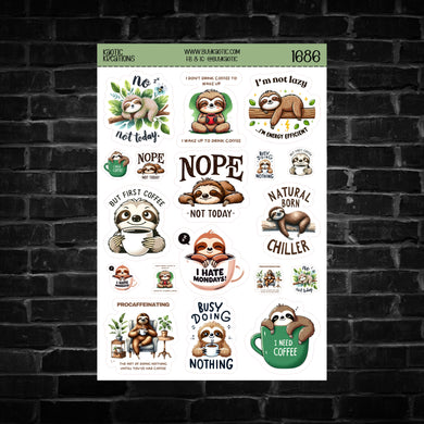 Funny Sloths Sticker Sheet