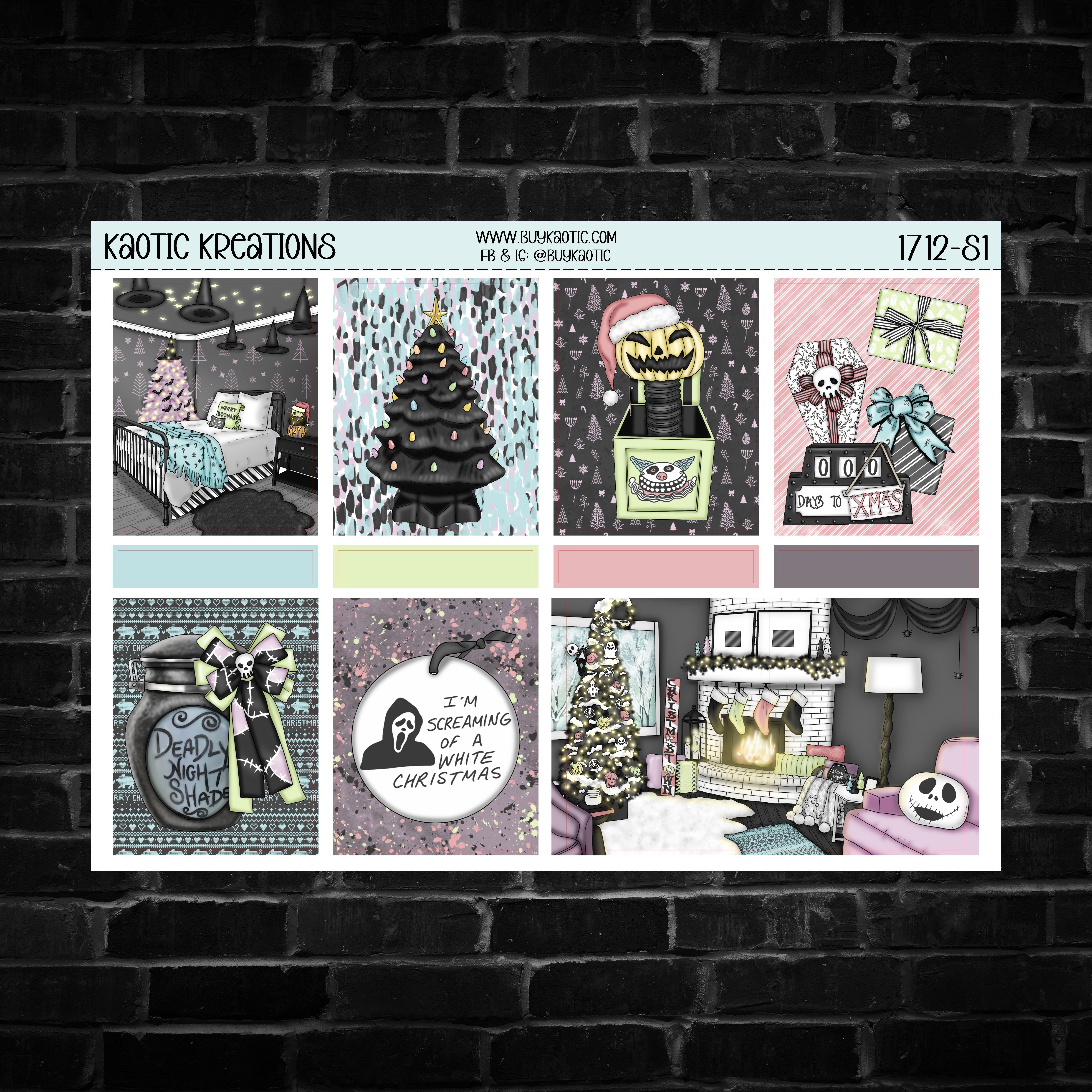 Merry Creepings Vertical Weekly Sticker Kit