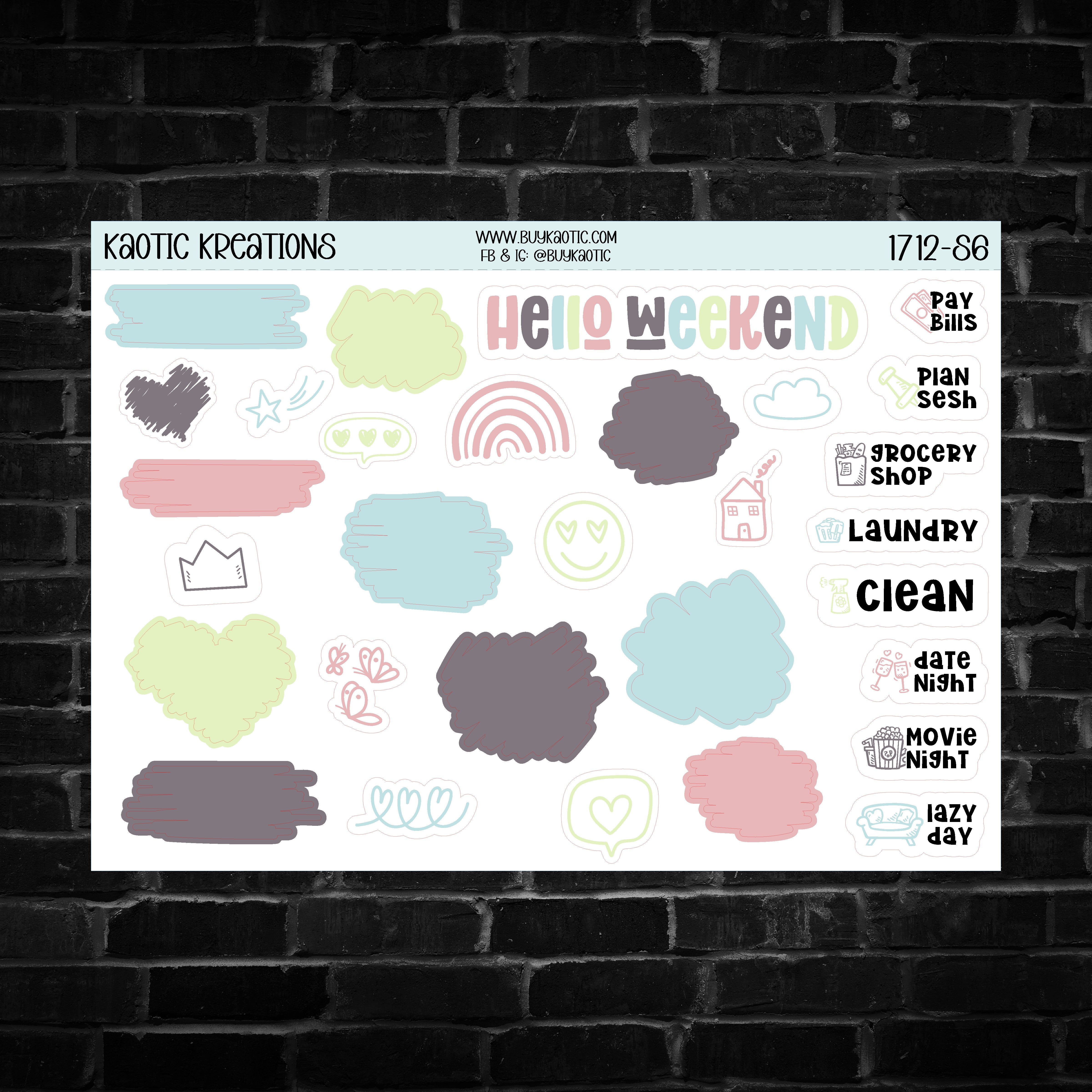 Merry Creepings Vertical Weekly Sticker Kit