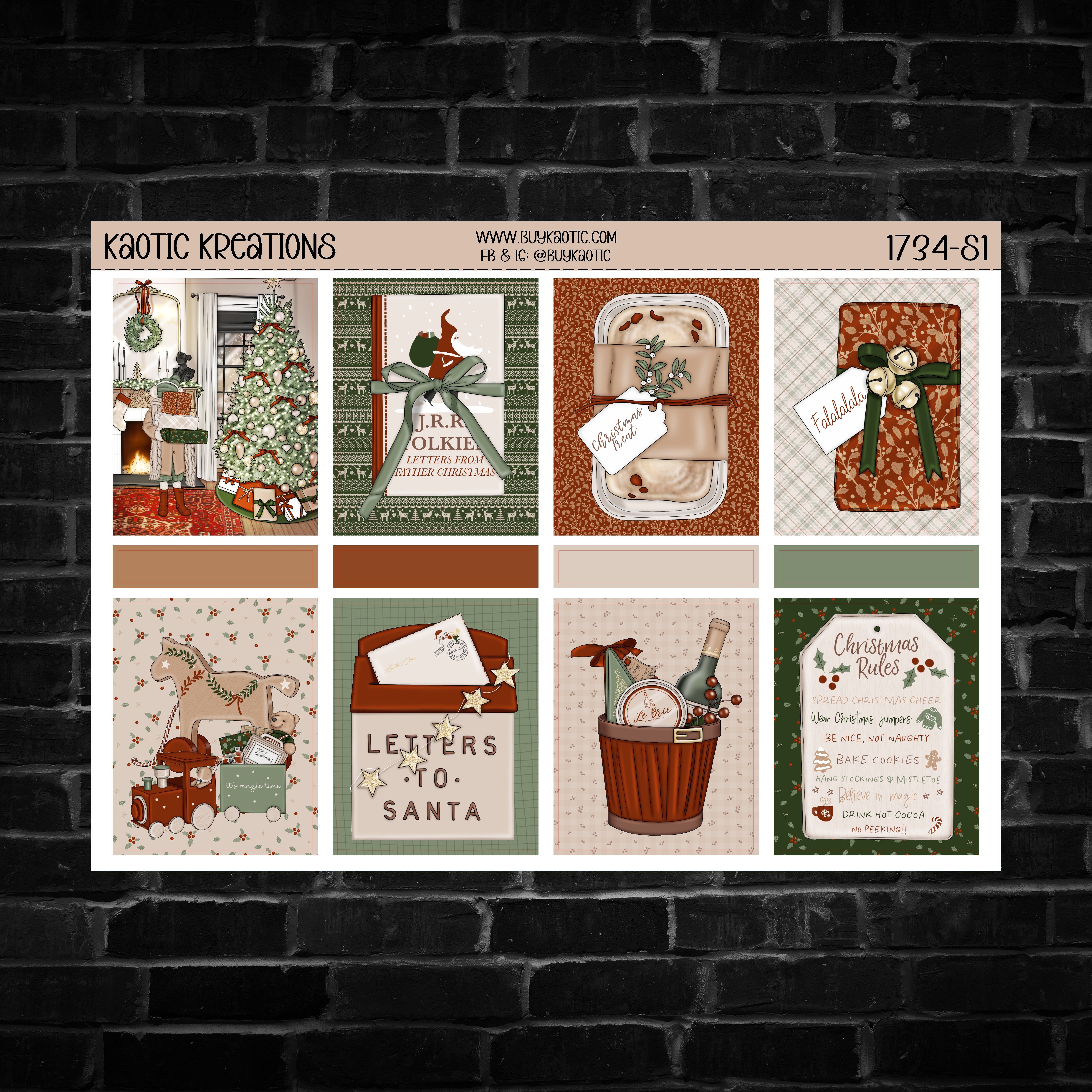 Happy Holidays Vertical Weekly Sticker Kit