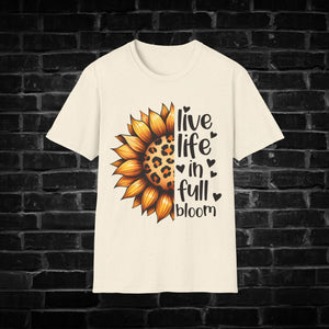 Sunflower T-Shirt - Live Life in Full Bloom