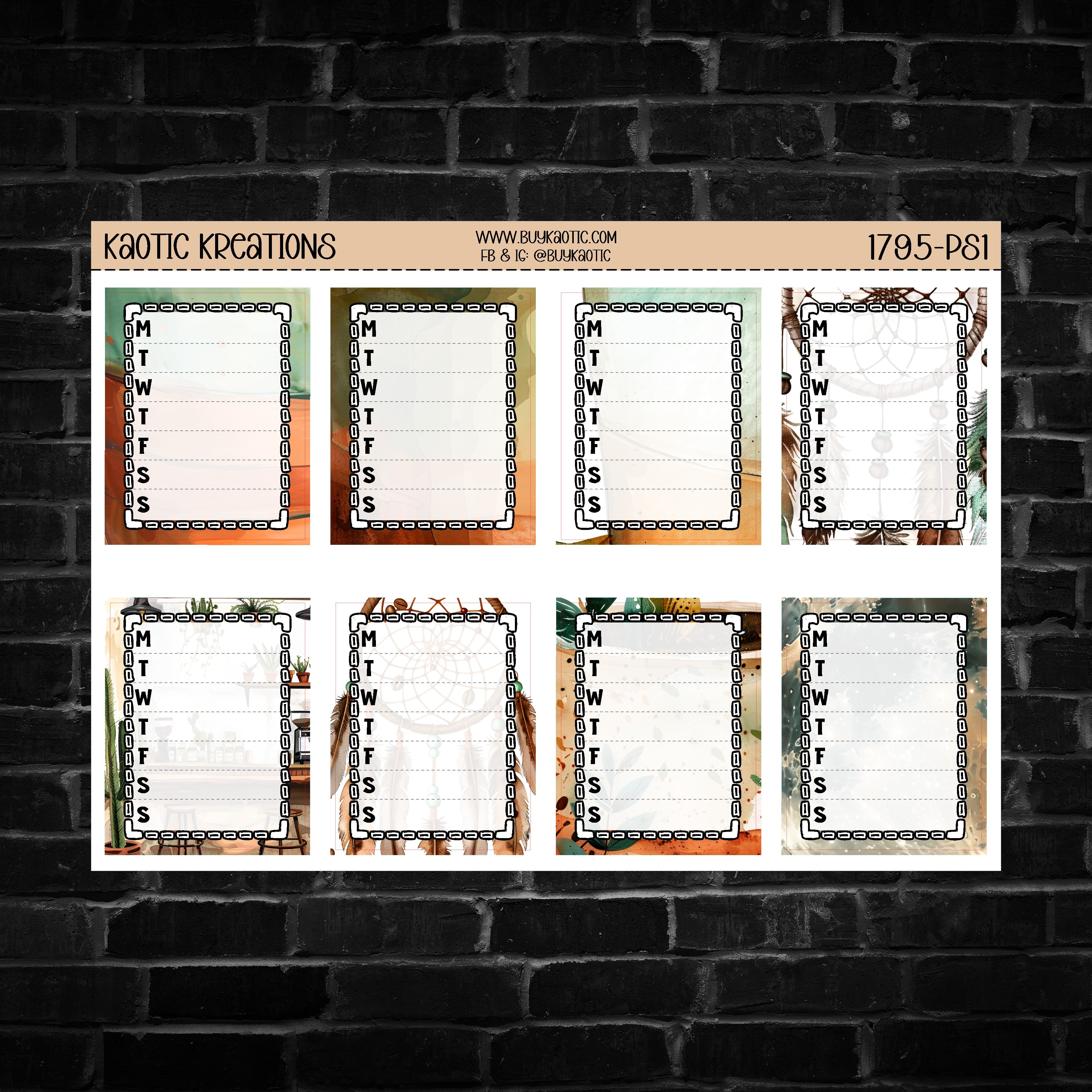 Morning Coffee Full Box Tracker Planner Stickers