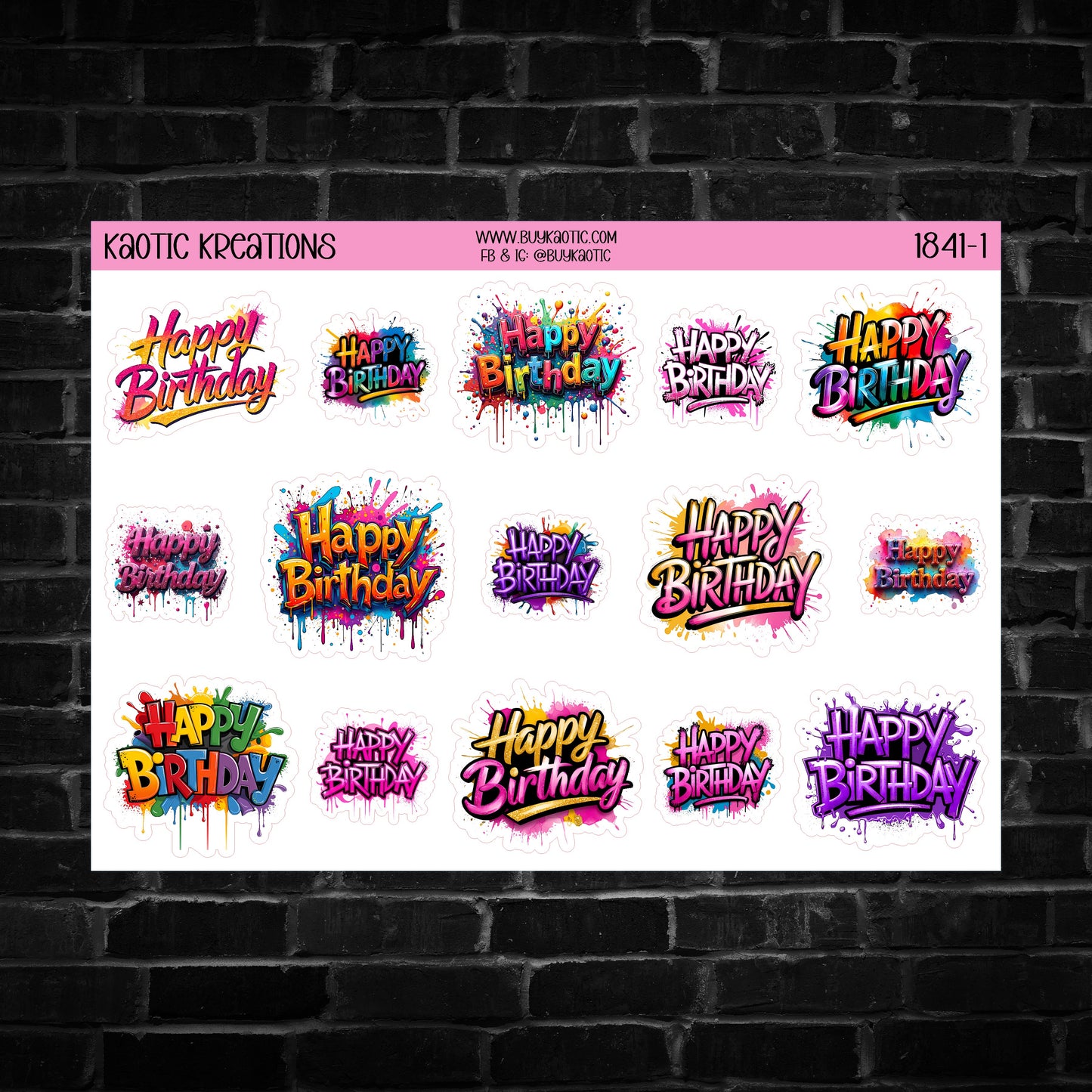 Happy Birthday Stickers