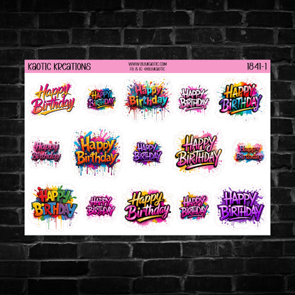 Happy Birthday Stickers