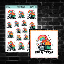 Load image into Gallery viewer, Life is Trash Raccoon Sticker Sheet