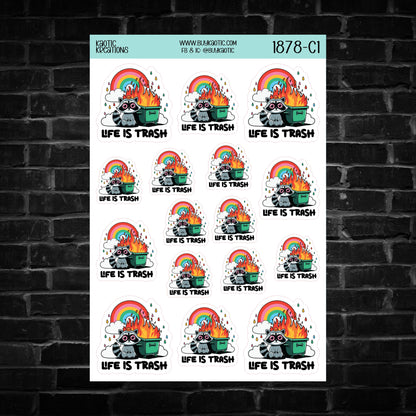 Life is Trash Raccoon Sticker Sheet