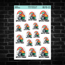 Load image into Gallery viewer, Life is Trash Raccoon Sticker Sheet