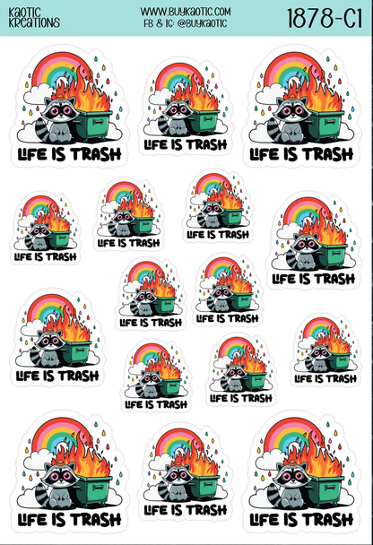 Life is Trash Raccoon Sticker Sheet