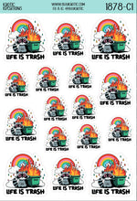 Load image into Gallery viewer, Life is Trash Raccoon Sticker Sheet