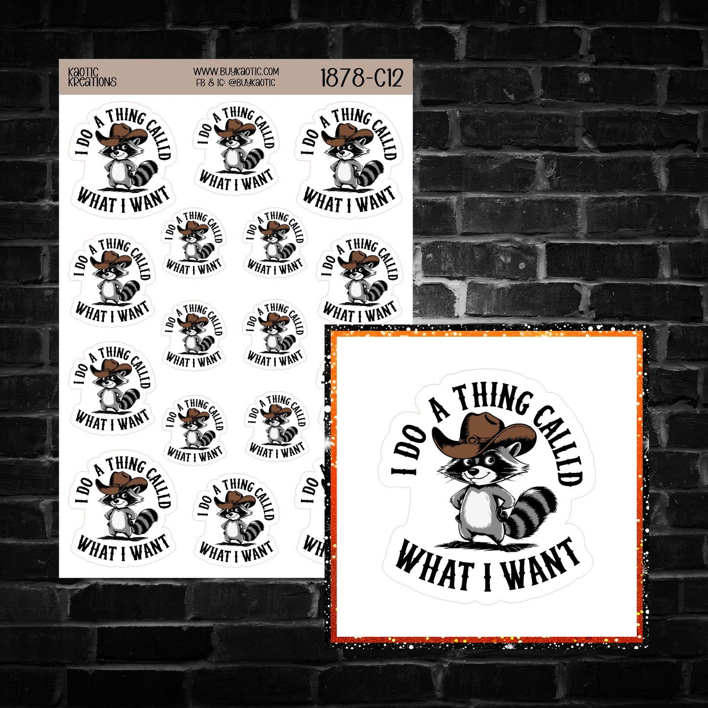 I do a Thing Called ... Raccoon Sticker Sheet