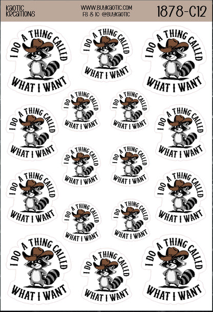 I do a Thing Called ... Raccoon Sticker Sheet