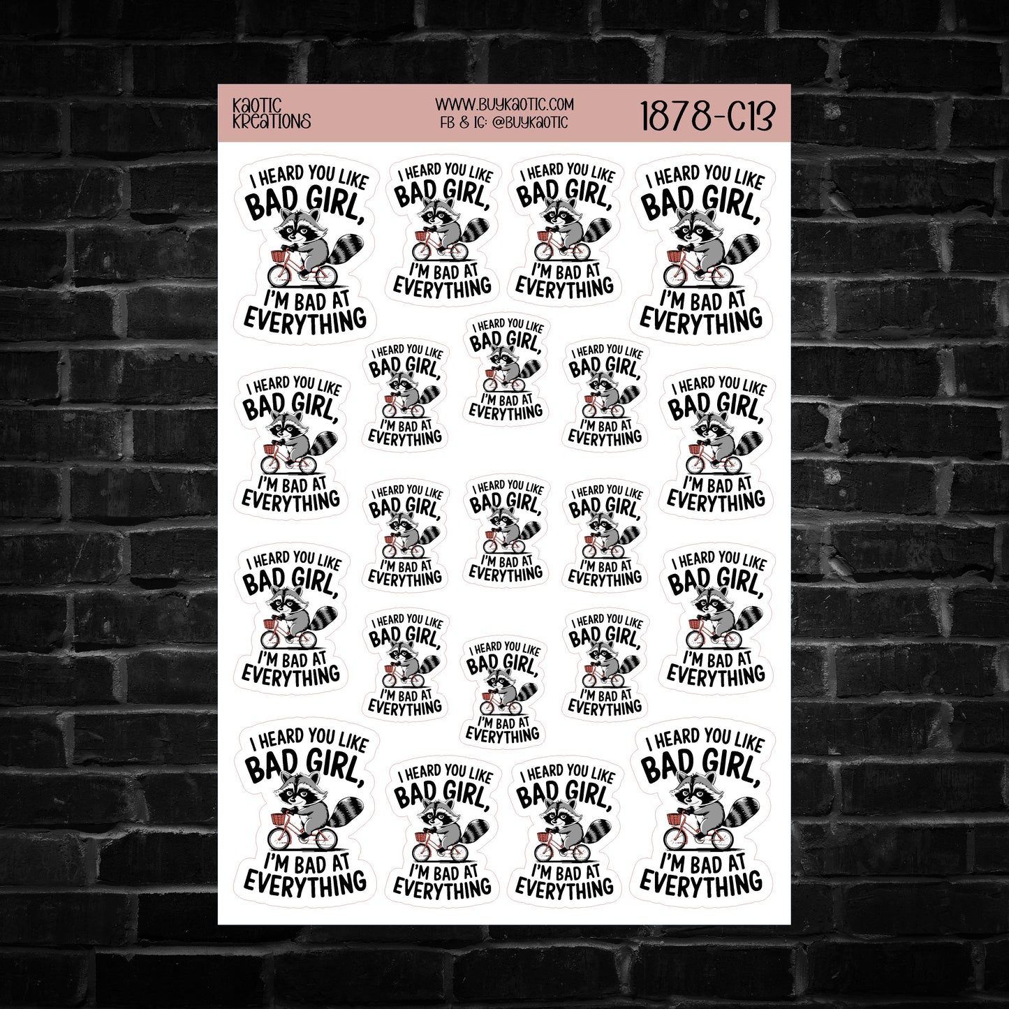 I Heard You Like ... Raccoon Sticker Sheet