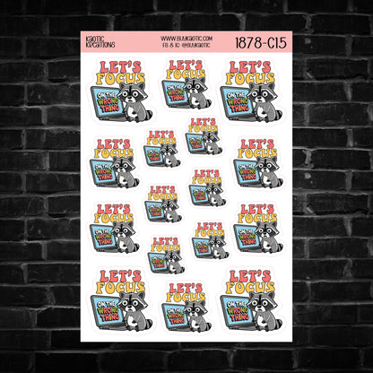 Let's Focus on the Wrong Thing Raccoon Sticker Sheet
