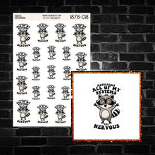 Load image into Gallery viewer, Actually all of my Systems are Nervous Raccoon Sticker Sheet