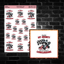 Load image into Gallery viewer, Holy S**t My Anxiety got me Racing to Conclusions Raccoon Sticker Sheet