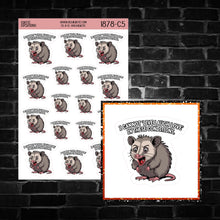 Load image into Gallery viewer, I Cannot 'Live Laugh Love' in These Conditions Oppossum Sticker Sheet