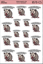 Load image into Gallery viewer, I Cannot 'Live Laugh Love' in These Conditions Oppossum Sticker Sheet