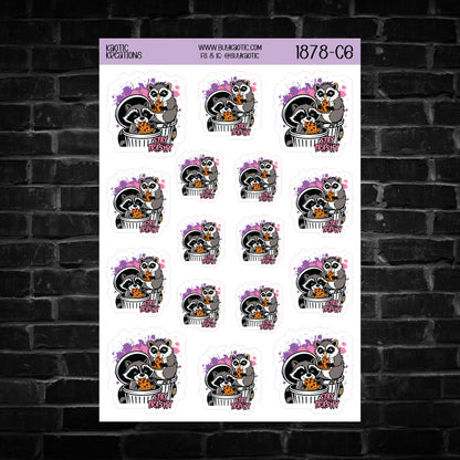 Stay Trashy Raccoon Sticker Sheet