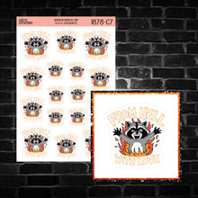Load image into Gallery viewer, From Hell With Love Raccoon Sticker Sheet