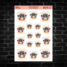 Load image into Gallery viewer, From Hell With Love Raccoon Sticker Sheet