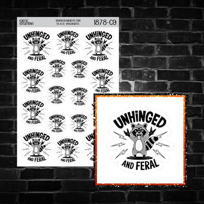 Unhinged and Feral Raccoon Sticker Sheet
