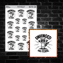 Load image into Gallery viewer, Unhinged and Feral Raccoon Sticker Sheet