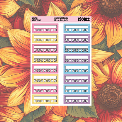 Holo Halloween Quarter Box Tracker Planner Stickers