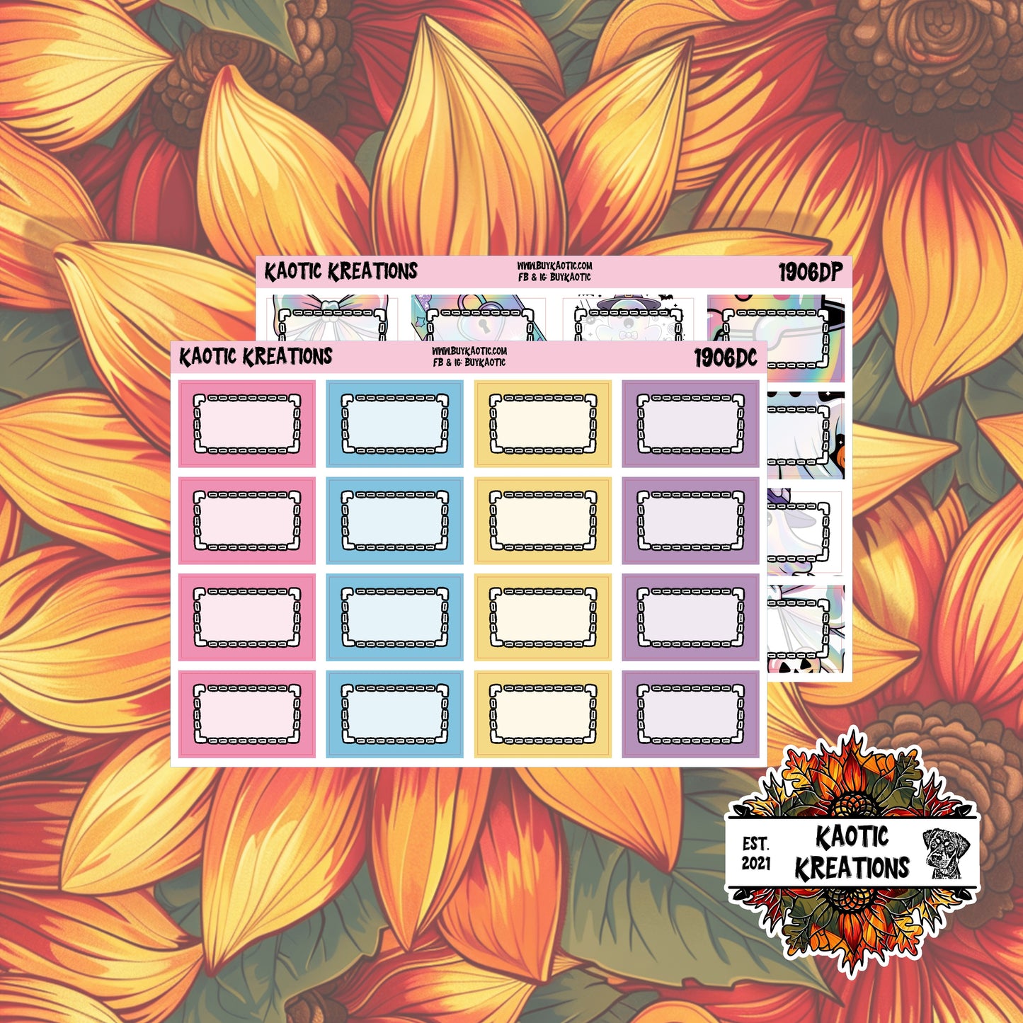 Holo Halloween Half Box Planner Stickers