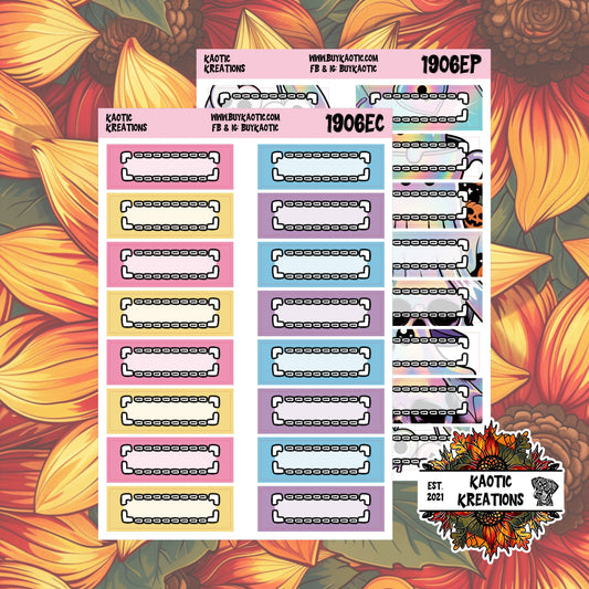 Holo Halloween Quarter Box Planner Stickers