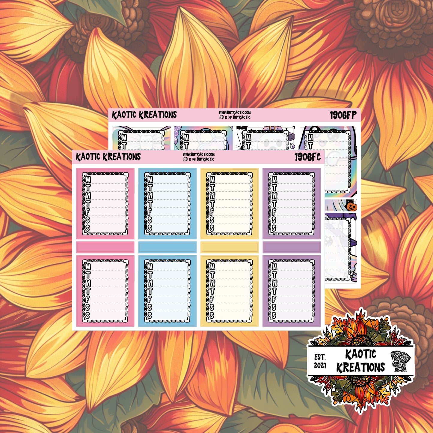 Holo Halloween Full Box Tracker Planner Stickers
