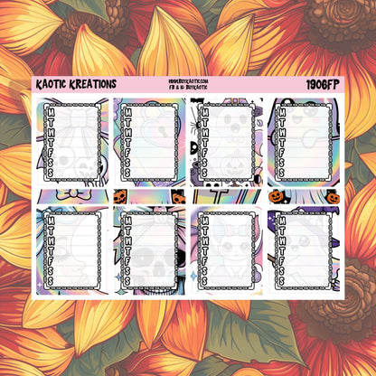 Holo Halloween Full Box Tracker Planner Stickers