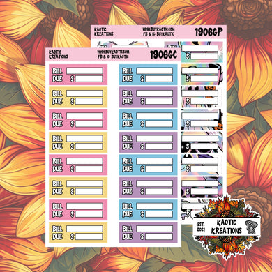 Holo Halloween Bill Due Planner Stickers