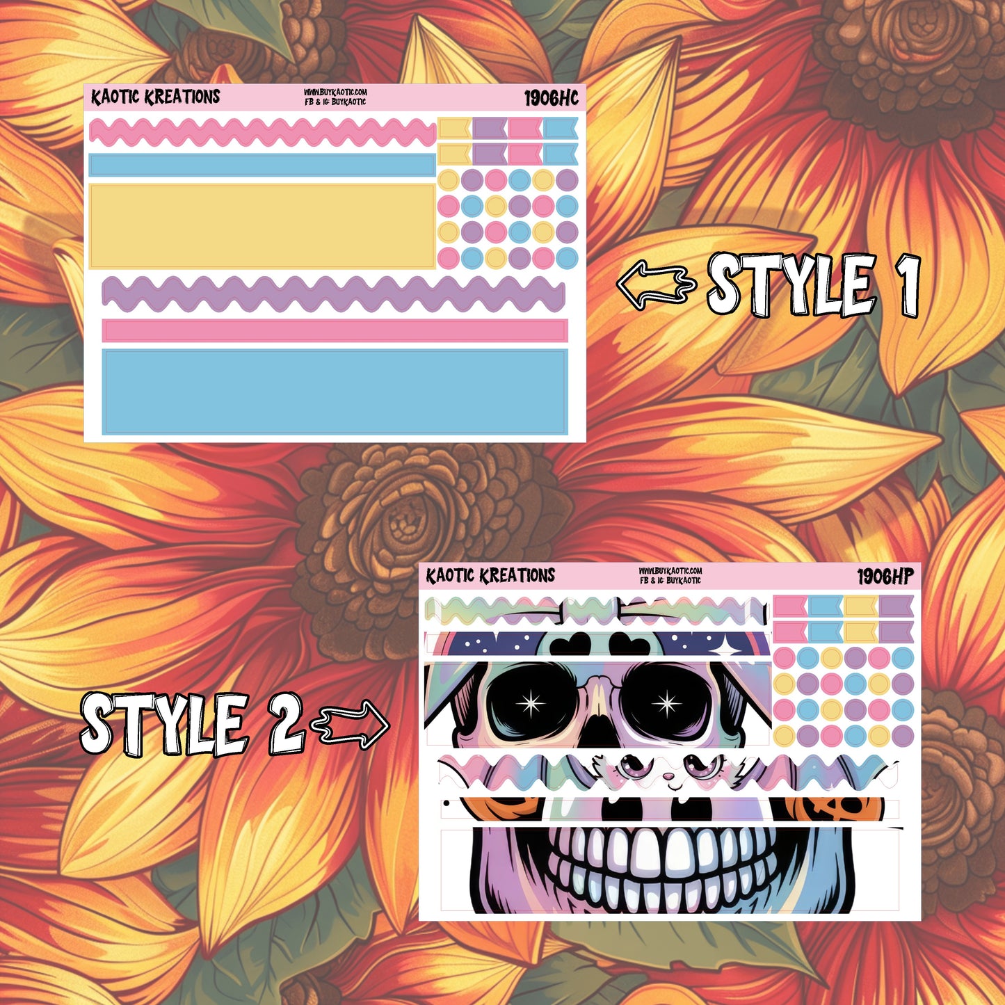 Holo Halloween Washi Planner Stickers